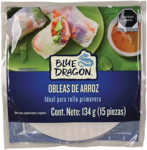 Oblea de arroz Blue dragon.